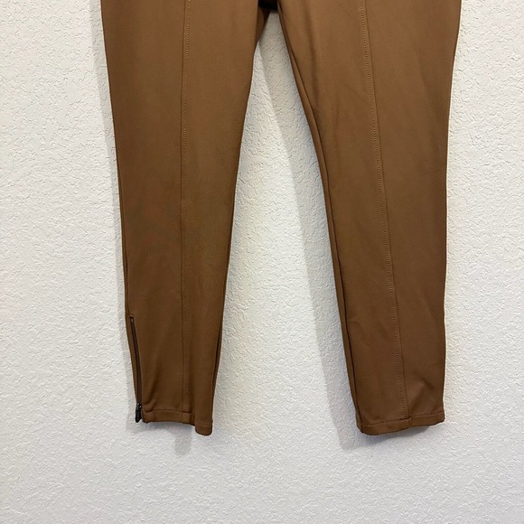 THE ESSENTIAL SLIM by ANTHROPOLOGIE Ankle Zip Trousers Pants Camel Brown - Picture 4 of 14